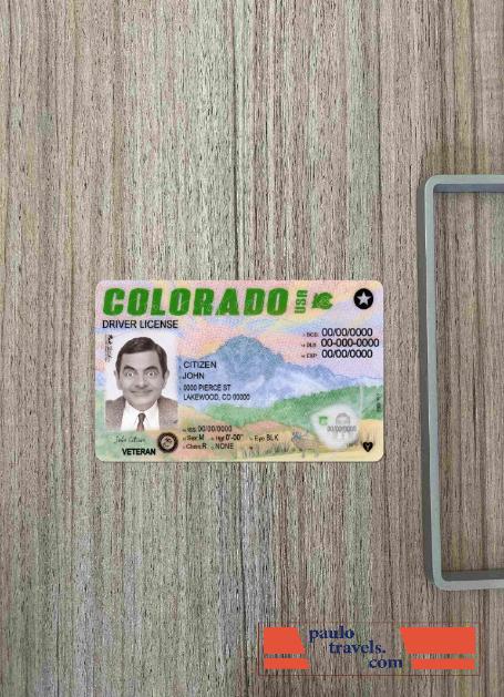 USA Colorado driving license 2022 present photolook FRONT PSD template